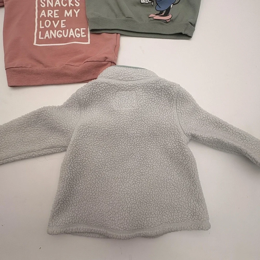 Mixed Brands Outfit Set Girls 12-18M Minnie Mouse‎ Snacks Pullover Fleece 3pc